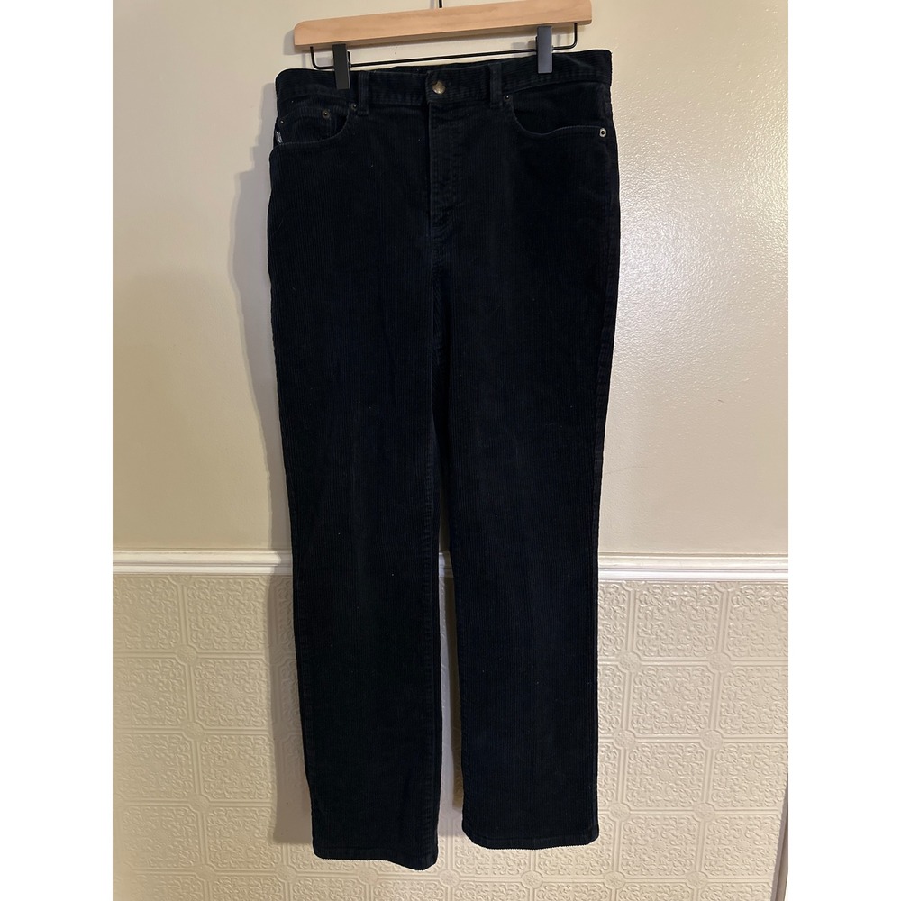 Lauren Ralph Lauren Navy Blue Corduroy Straight Leg Pants Womens Size 10